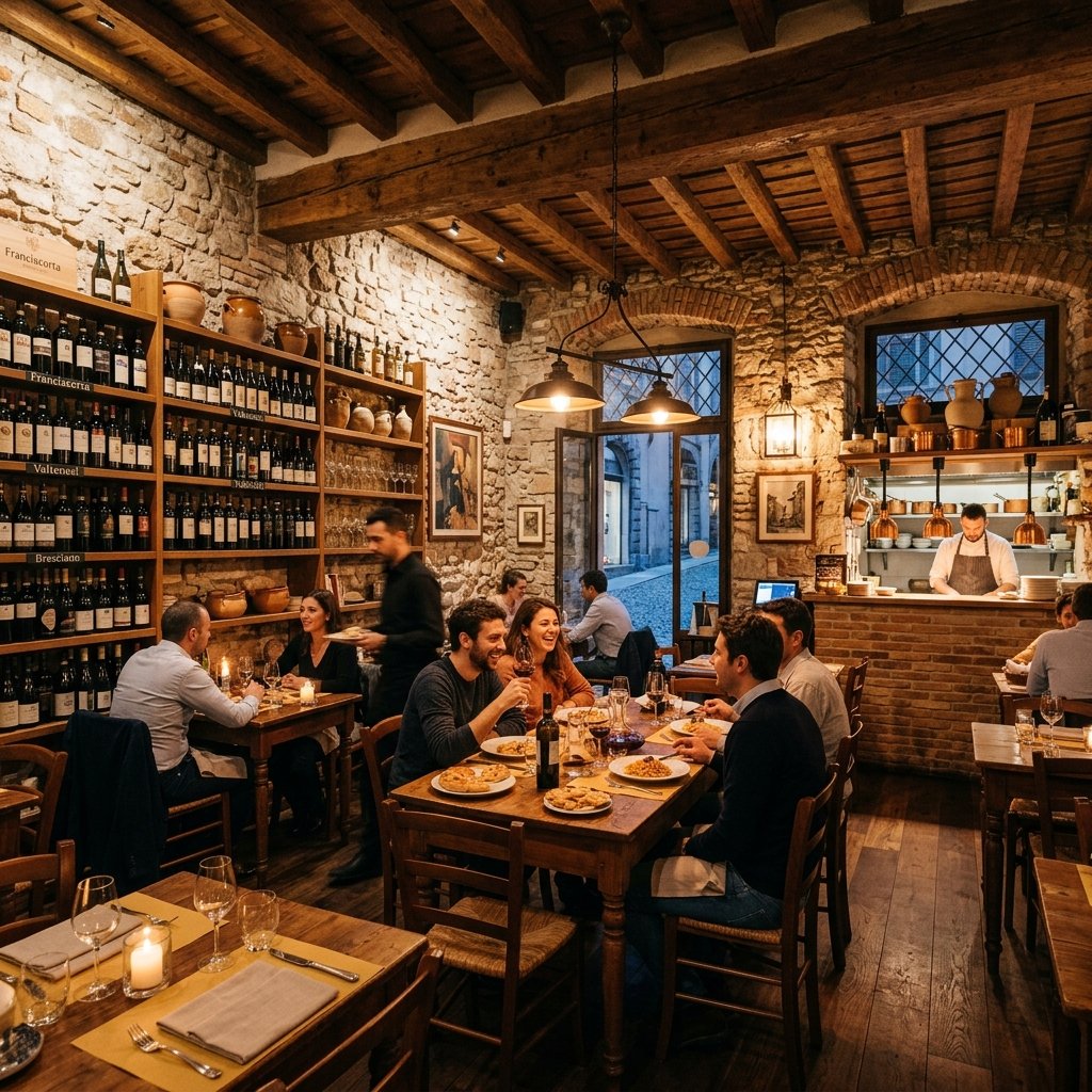 Interno caldo dell'osteria